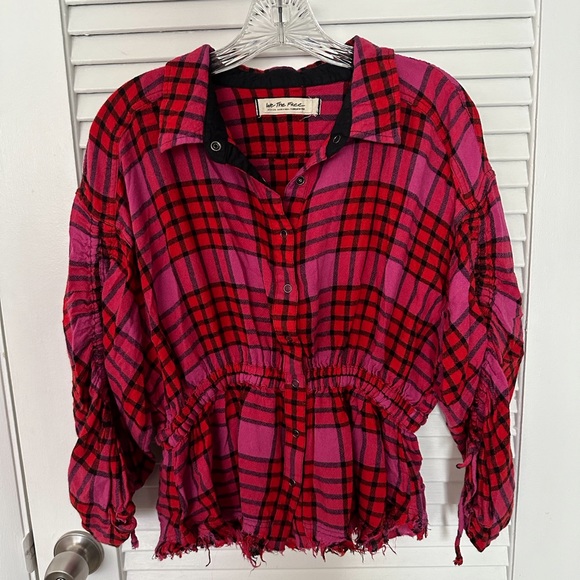 We The Free plaid top medium - Picture 1 of 3